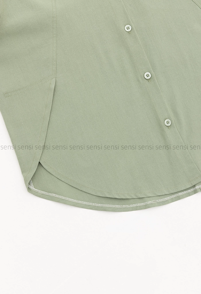 شومیز لینن بغل چاک کد1005239